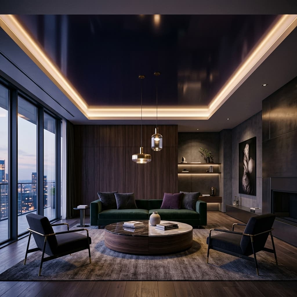 Professional installing a premium stretch ceiling